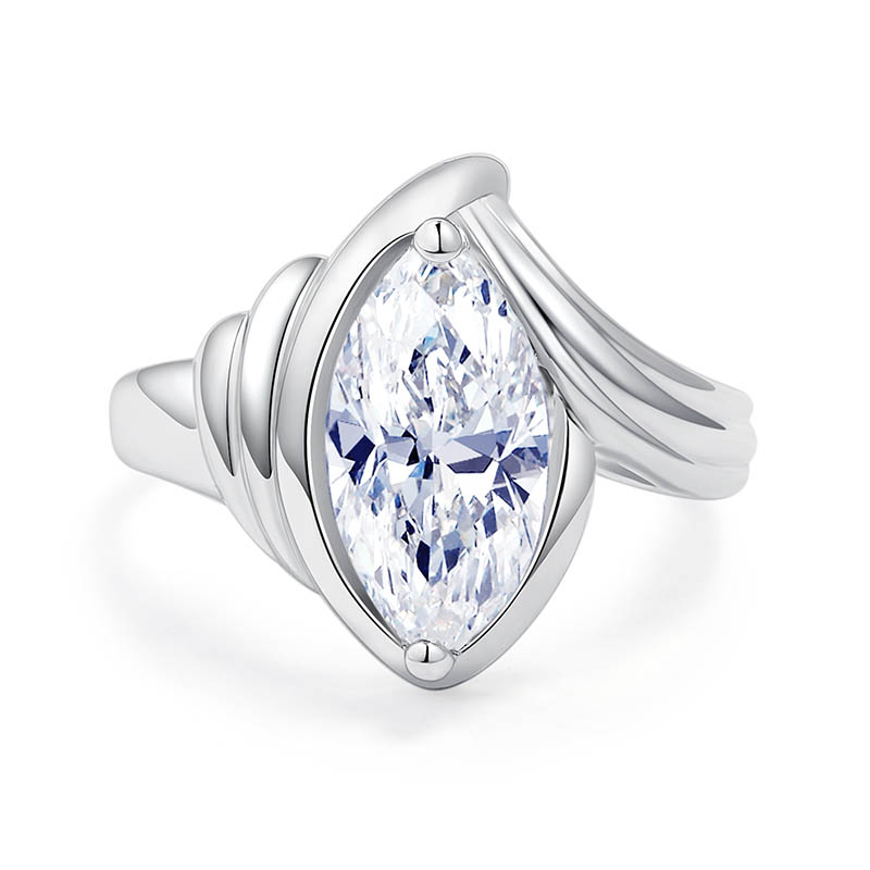 2.5 CT Marquise Cut Cubic Zirconia Solitaire Engagement Ring for Women