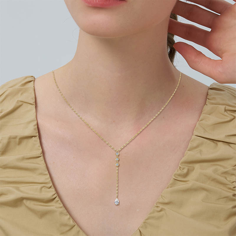 Moissanite Pendant Necklace for Women D Color VVS1 Clarity S925 Sterling Silver Plated 18K White Gold Valentine's Day Jewelry