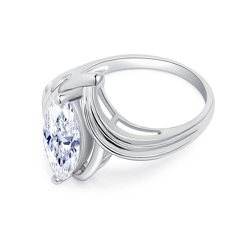 2.5 CT Marquise Cut Cubic Zirconia Solitaire Engagement Ring for Women