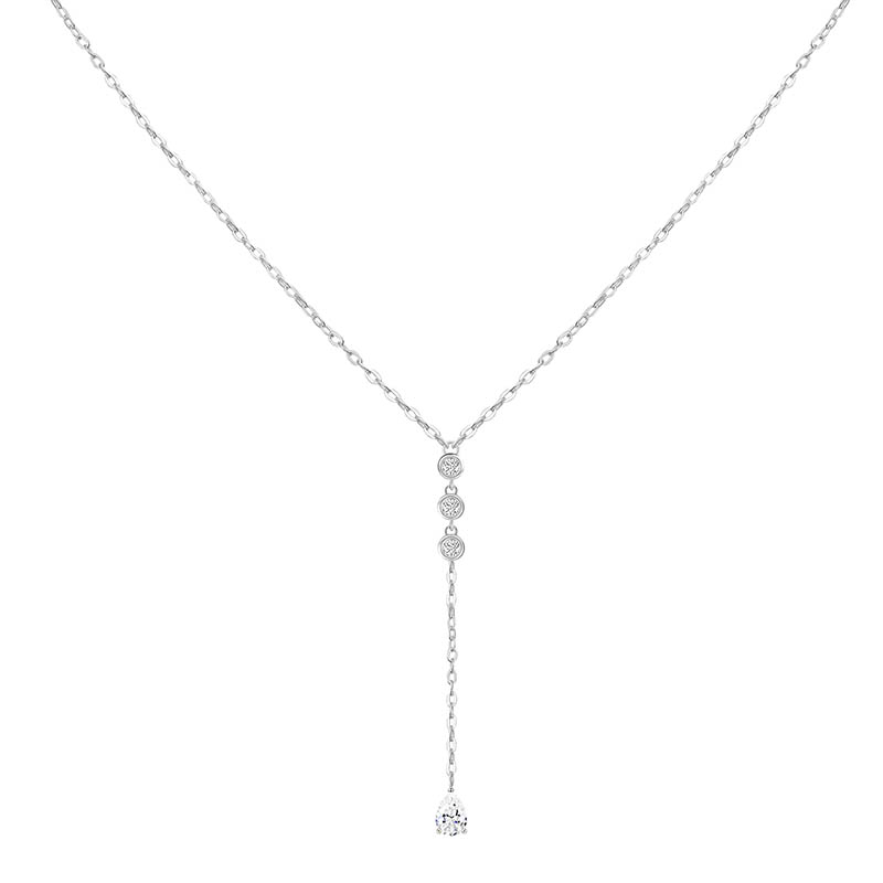 Moissanite Pendant Necklace for Women D Color VVS1 Clarity S925 Sterling Silver Plated 18K White Gold Valentine's Day Jewelry