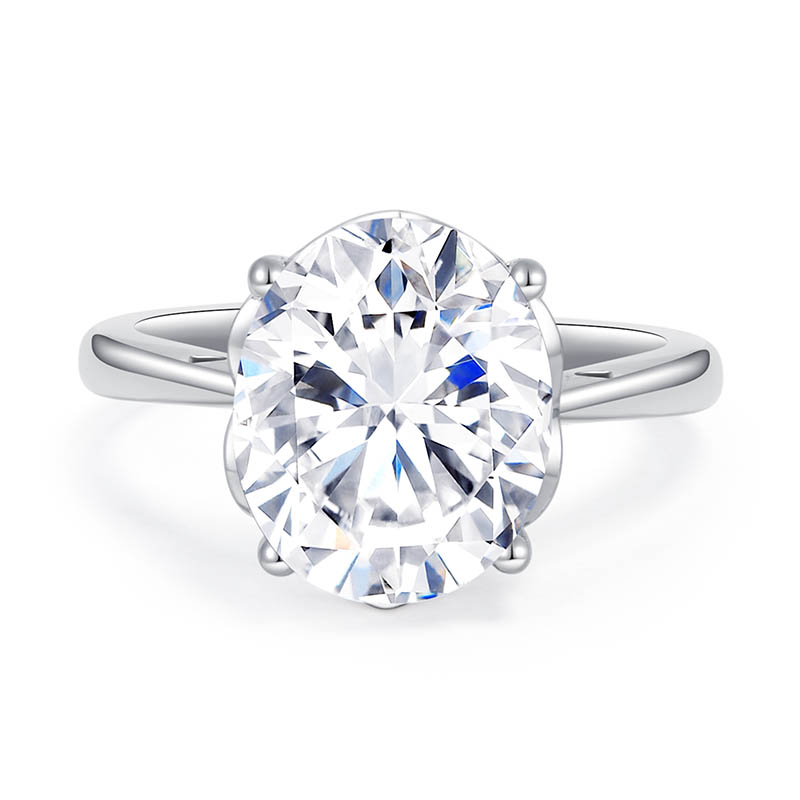 5 CT Oval Cut Cubic Zirconia Solitaire Engagement Ring for Women