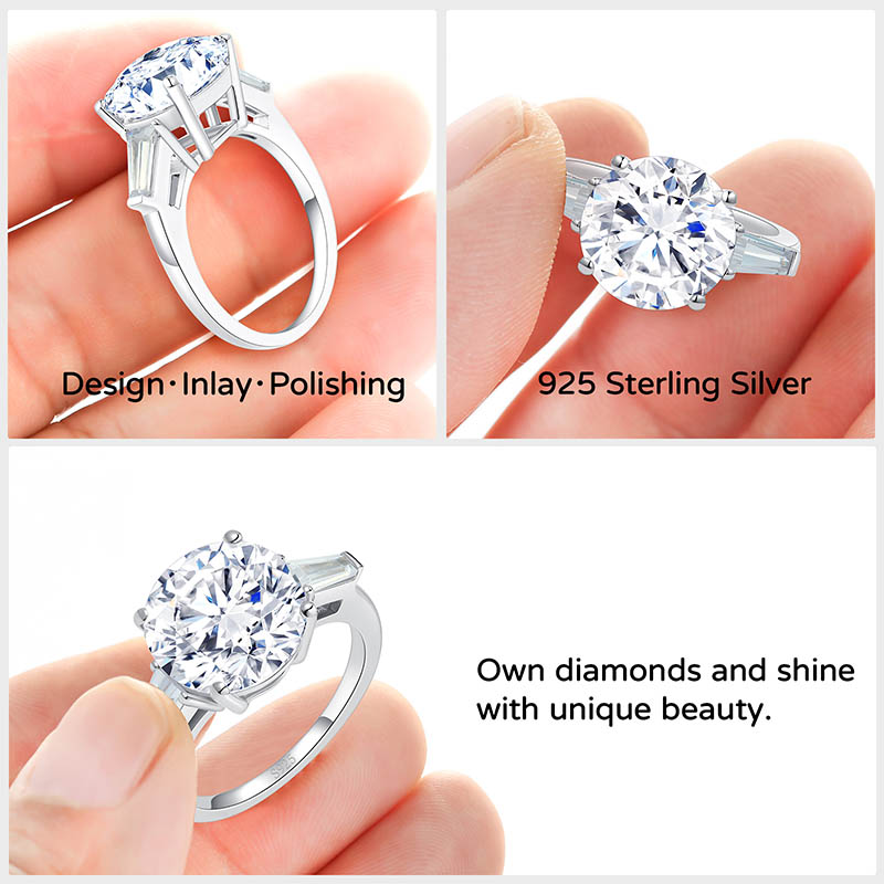 7.5 CT Round Cut Cubic Zirconia Solitaire Engagement Ring for Women
