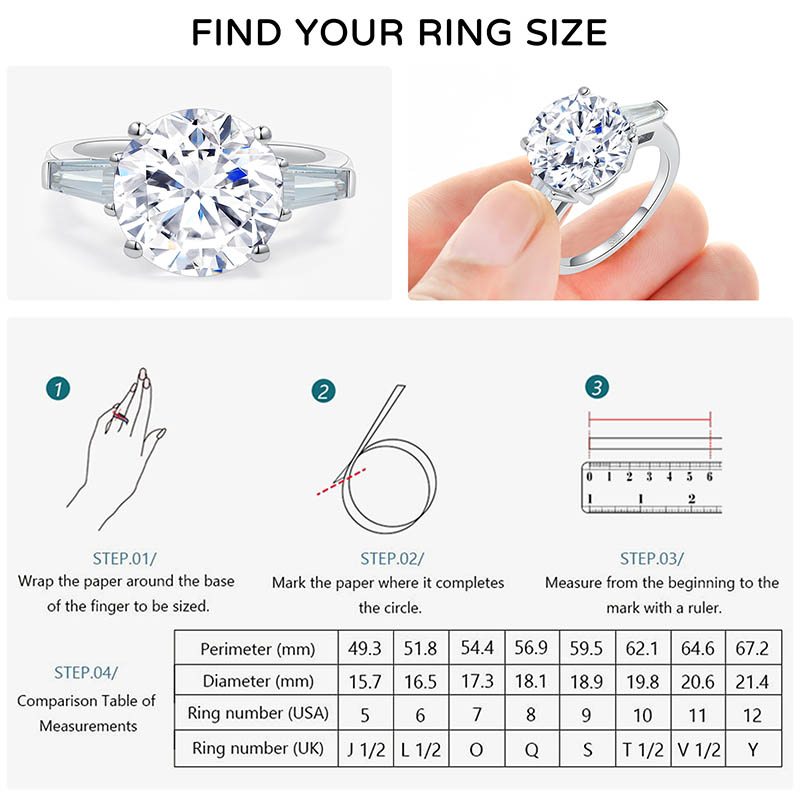 7.5 CT Round Cut Cubic Zirconia Solitaire Engagement Ring for Women