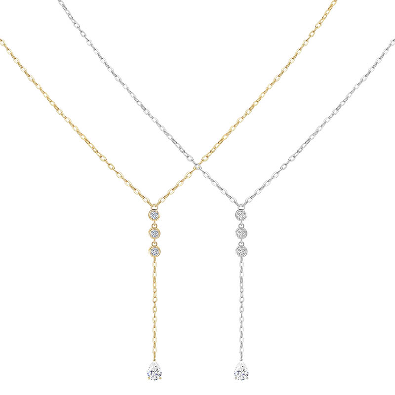Moissanite Pendant Necklace for Women D Color VVS1 Clarity S925 Sterling Silver Plated 18K White Gold Valentine's Day Jewelry