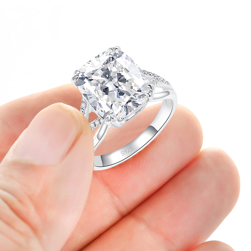 6.5 CT Cushion Cut Cubic Zirconia Engagement Ring