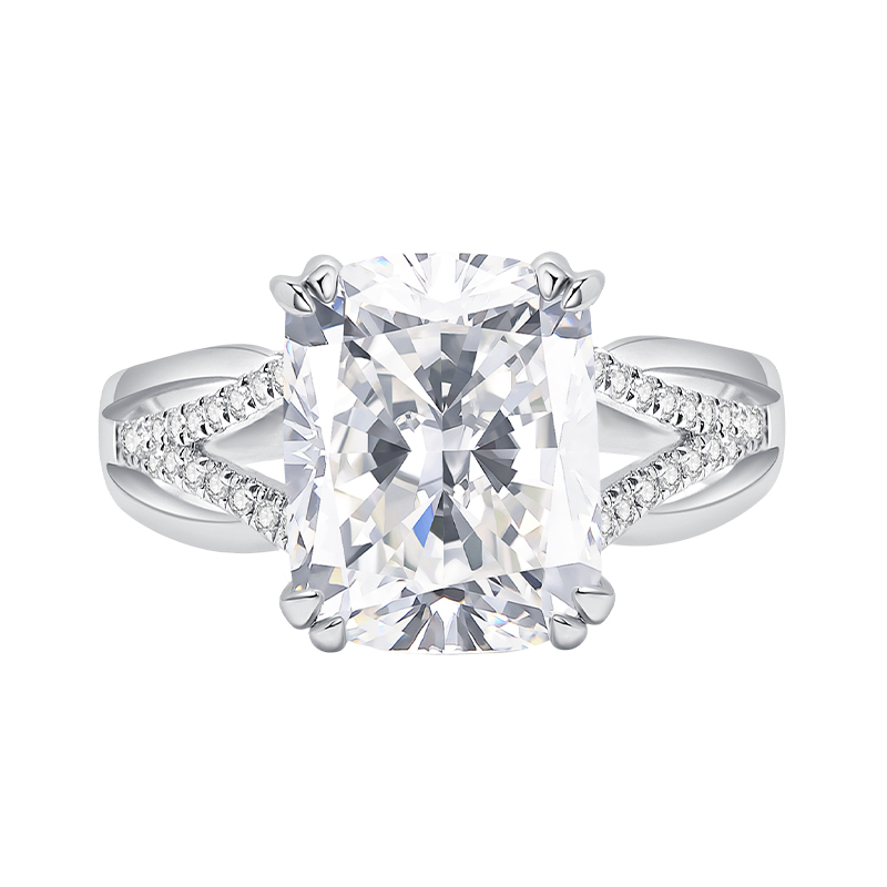 6.5 CT Cushion Cut Cubic Zirconia Engagement Ring