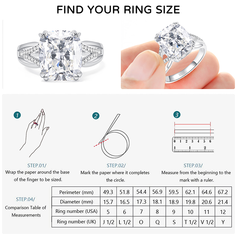 6.5 CT Cushion Cut Cubic Zirconia Engagement Ring