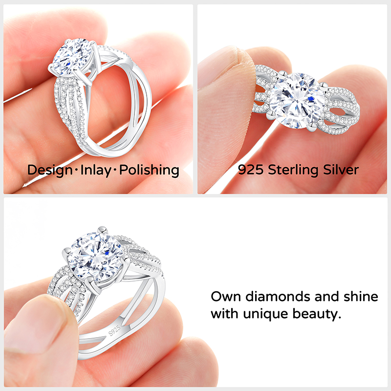 4.2 CT Round Cut Cubic Zirconia Engagement Ring