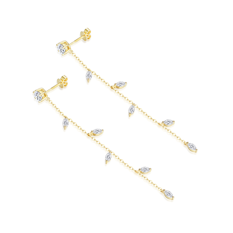 1.6CT Moissanite Dangle Drop Earrings for Women Round Cut D Color VVS1 Clarity Earrings S925 Sterling Silver with 18K White Gold Plated Hypoallergenic Earrings Ideal Gift for Her (1.6, carats)