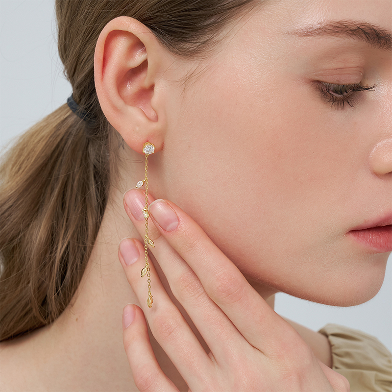 1.6CT Moissanite Dangle Drop Earrings for Women Round Cut D Color VVS1 Clarity Earrings S925 Sterling Silver with 18K White Gold Plated Hypoallergenic Earrings Ideal Gift for Her (1.6, carats)