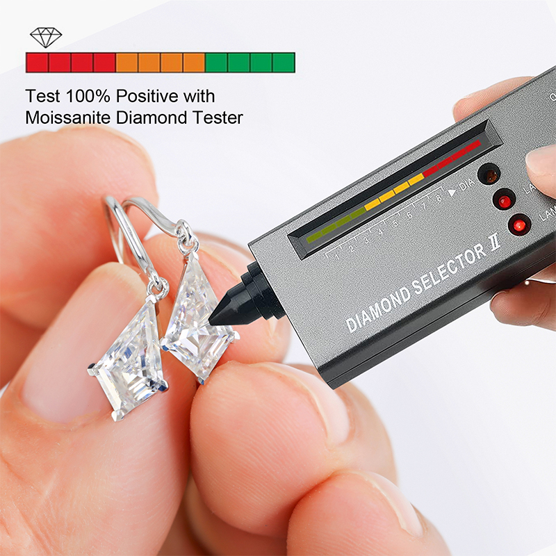 Moissanite Dangle Drop Earrings for Women,2.6CT Kite Cut D Color VVS1 S925 Sterling Silver Hook Earring with 18K White Gold Plated Hypoallerge Dangle Drop Earring