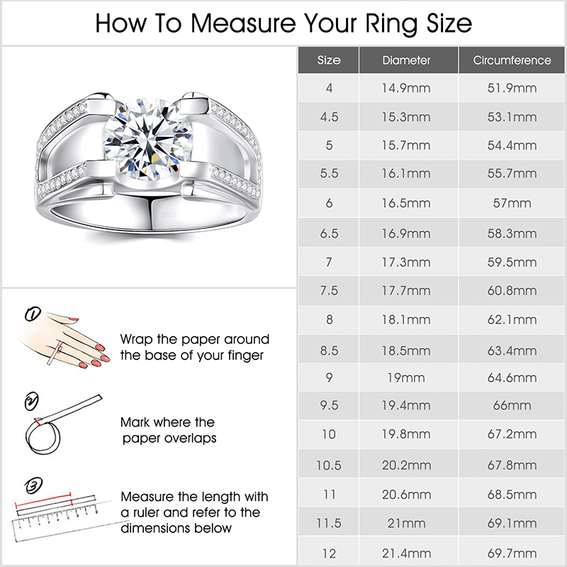 1.5CT Moissanite Engagement Ring S925 Sterling Silver with 18K White Gold Plated D Color VVS1 Clarity Round Cut Vintage Wedding