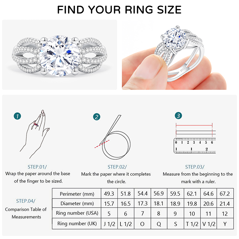 4.2 CT Round Cut Cubic Zirconia Engagement Ring