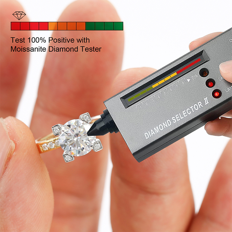 1.5 Carat Moissanite Engagement Rings for Women, Round Cut Solitaire 925 Sterling Silver with 9K Gold Plated Ring