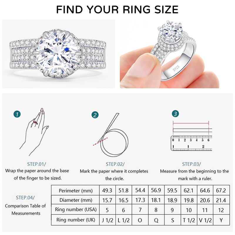 4.2 CT Round Cut Cubic Zirconia Halo Engagement Ring