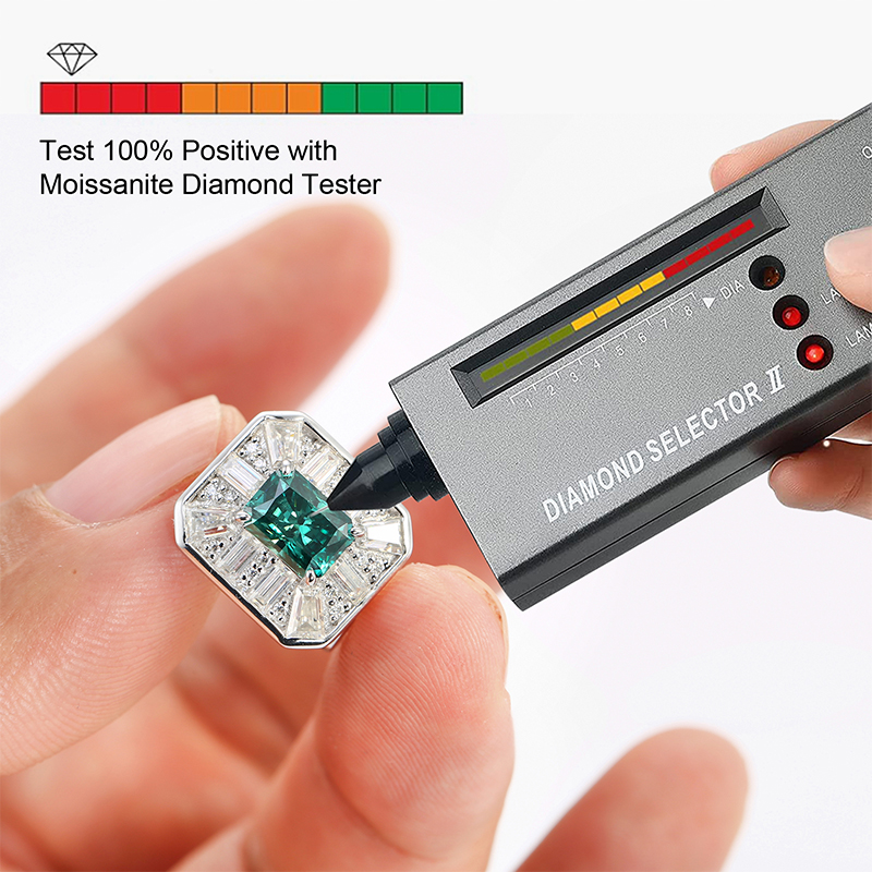 2CT Moissanite Earrings for Women Radiant Cut Fancy Deep Green Color VVS1 Clarity S925 Sterling Silver with 18K Gold Plated Hypoallergenic Earrings Ideal Gift for Her